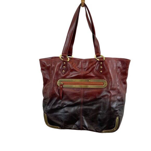 RARE Charles David Brand Genuine Ombré Leather Tote Bag Large - Picture 6 of 16